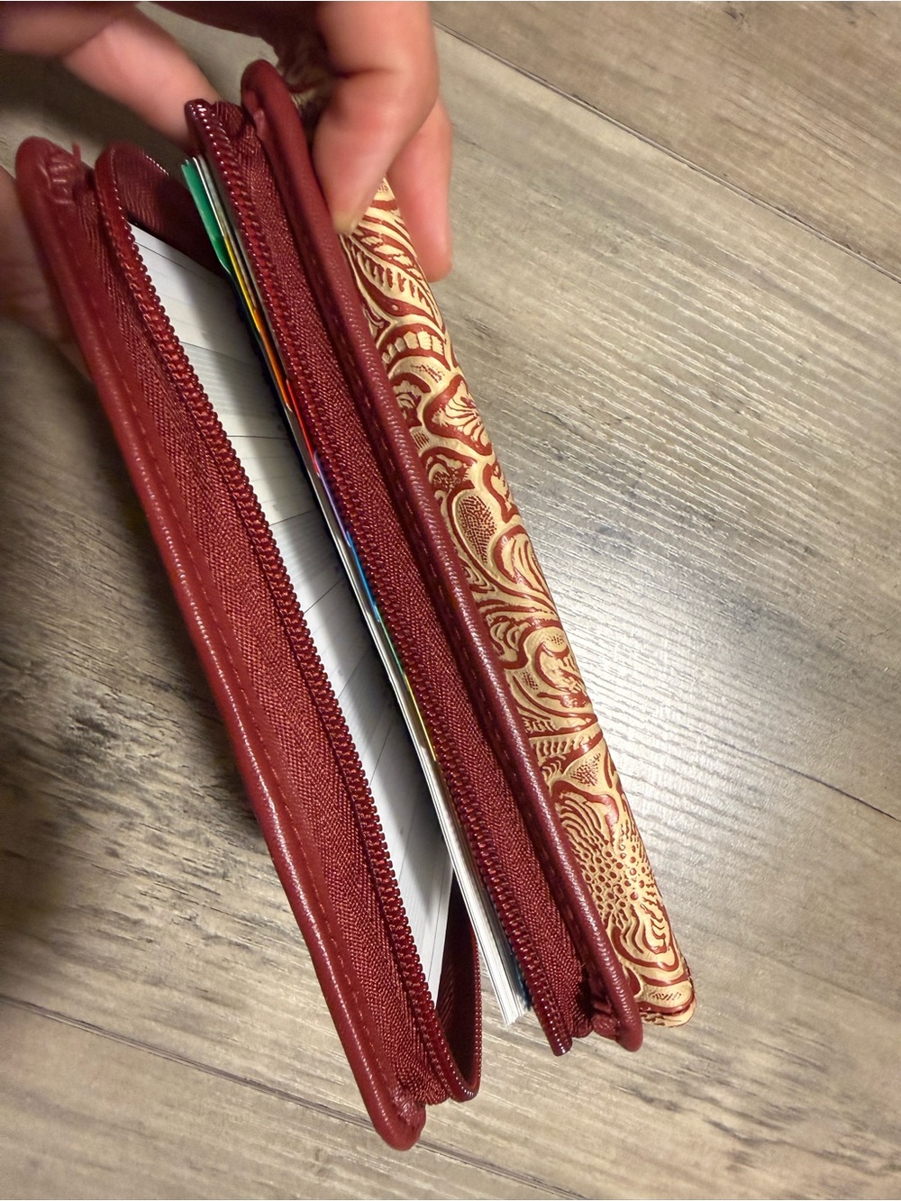 Day Runner Floral Organizer Wallet Planner Case‎ Burgundy - Picture 5 of 8